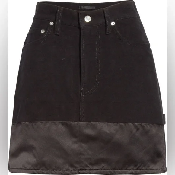 HELMUT LANG Black Femme Utility Moleskin Tuxedo Mini Skirt size 27 NWT - Picture 12 of 15